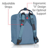 Fjallraven - Kanken Mini Classic Backpack for Everyday, Blue Ridge/Random Blocked - backpacks4less.com