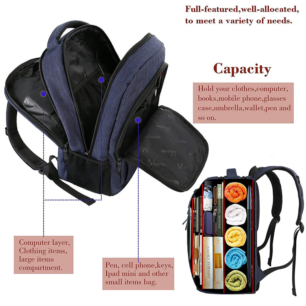 backpack for books without laptop slot Laptop Backpack with USB Charging Port,Slim Travel Backpack with Laptop Compartment for Men and Women,Water Resistant College School BookBag Computer Bag for Girls and Boys Fits 15.6 In Laptop,Macbook