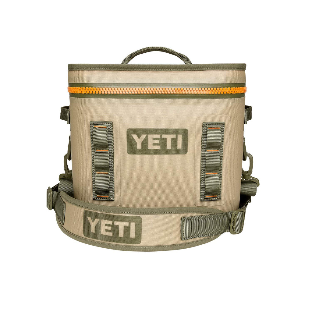 YETI Hopper Flip 12 Portable Cooler, Field Tan/Blaze Orange - backpacks4less.com