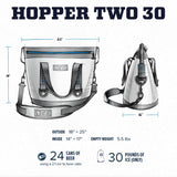 YETI Hopper Two 30 Portable Cooler, Fog Gray / Tahoe Blue - backpacks4less.com