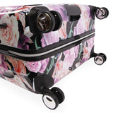 BEBE Women's Luggage Marie 29" Hardside Check in Spinner, Telescoping Handles, Black Floral Print, One Size