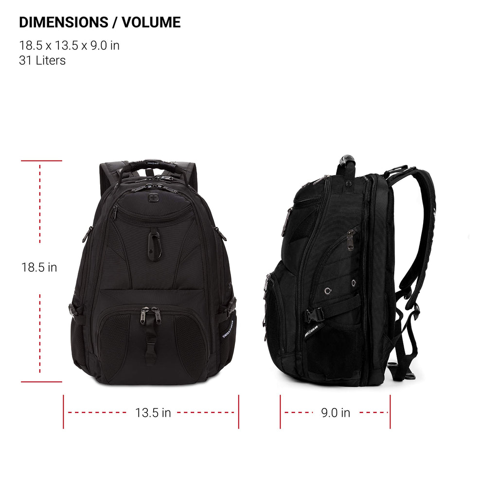1900 travel laptop backpack SWISSGEAR Travel Gear 1900 Scansmart TSA Laptop Backpack Black/Black