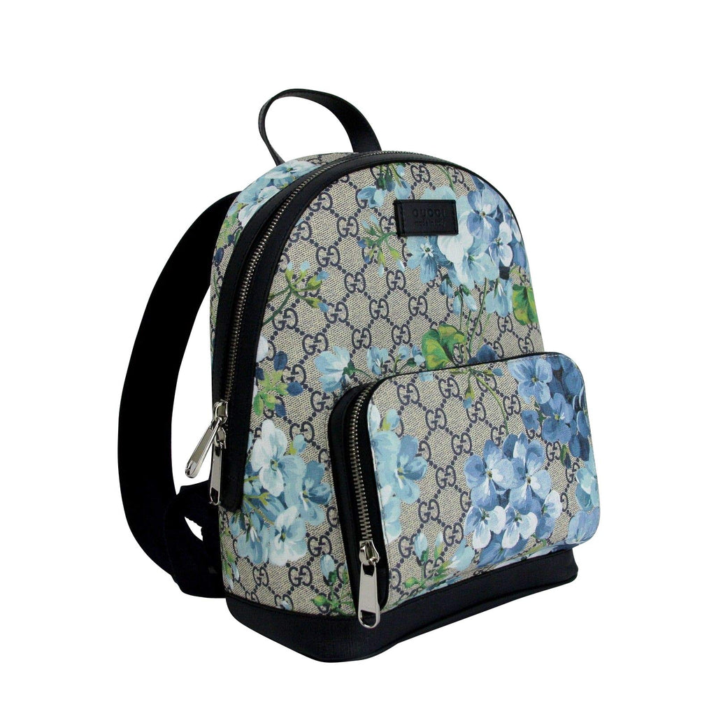 gucci bloom mini backpack Gucci Unisex Beige/Blue Bloom GG Coated Canvas Small Backpack with Box 427042 8493
