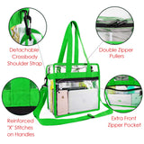 Clear-Crossbody-Messenger-Shoulder-Bags-Seahawks Green With Adjustable Strap,NFL Stadium Approved Transparent Purse - backpacks4less.com