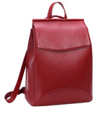 Heshe Womens Leather Backpack Casual Style Flap Backpacks Daypack for Ladies (Wine-R) - backpacks4less.com