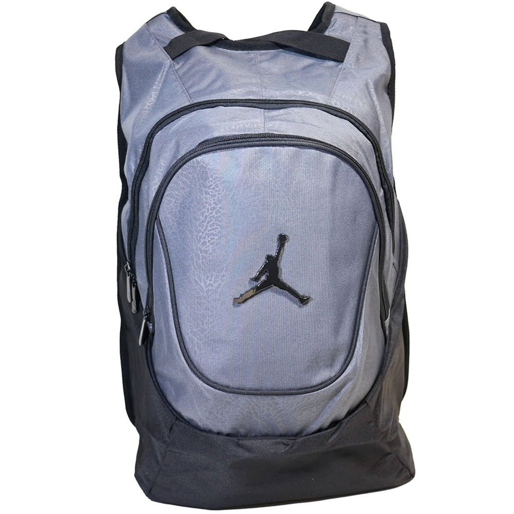 nike air jordan logo backpack Nike Air Jordan 23 Jumpman Backpack School (One Size, Black and Gray Elephant)