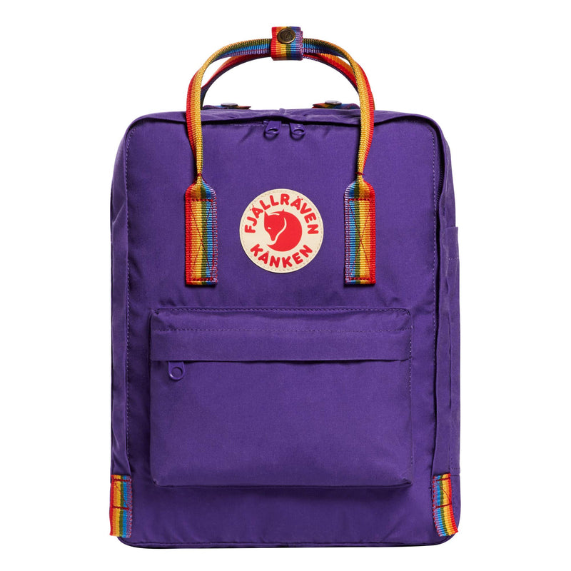 Fjallraven - Kanken Classic Backpack for Everyday, Purple/Rainbow Pattern - backpacks4less.com