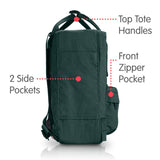 Fjallraven - Kanken Mini Classic Backpack for Everyday, Forest Green - backpacks4less.com