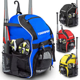 DashSport Baseball Bag Youth Backpack - Spacious 18 x 12 x 10 inches - backpacks4less.com
