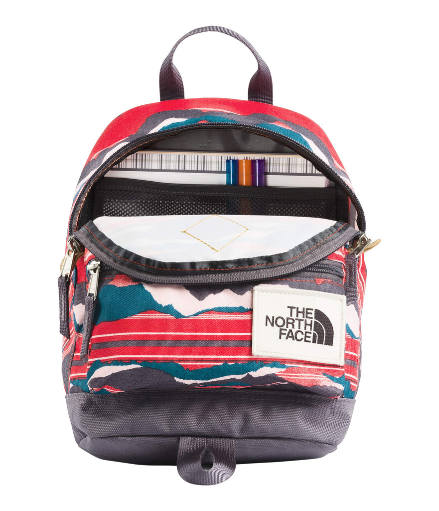 The North Face Mini Berkeley Backpack, Juicy Red Landscape Stripe Print/Rabbit Grey The North Face Mini Berkeley Backpack, Juicy Red Landscape Stripe Print/Rabbit Grey