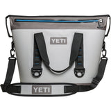 YETI Hopper Two 30 Portable Cooler, Fog Gray / Tahoe Blue - backpacks4less.com