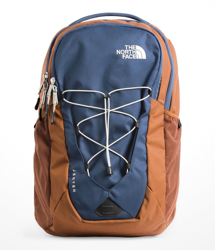 blue and rose gold north face backpack The North Face Jester Backpack, Shady Blue & Gingerbread Brown