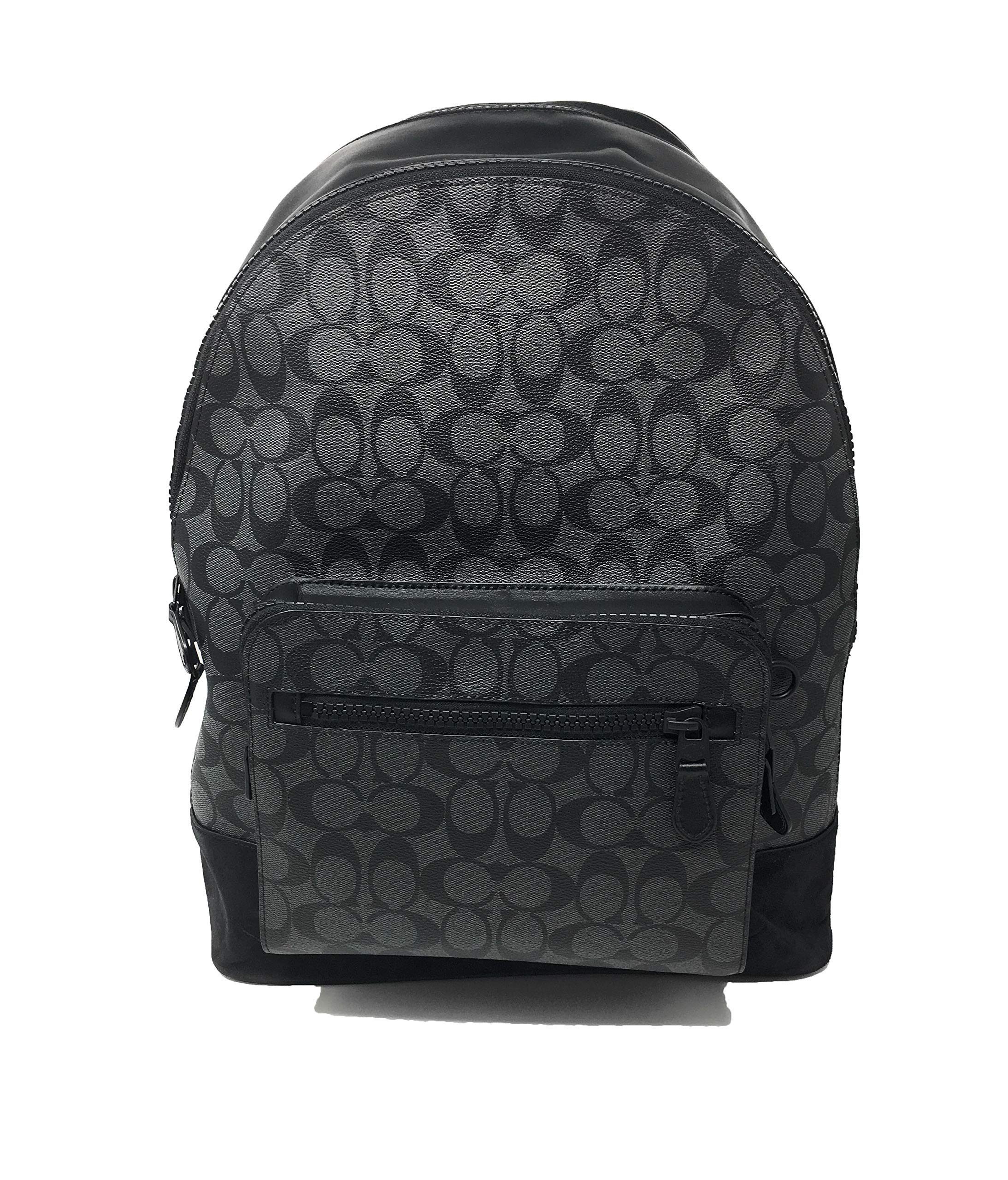 Coach West Charcoal Black Signature Large Backpack