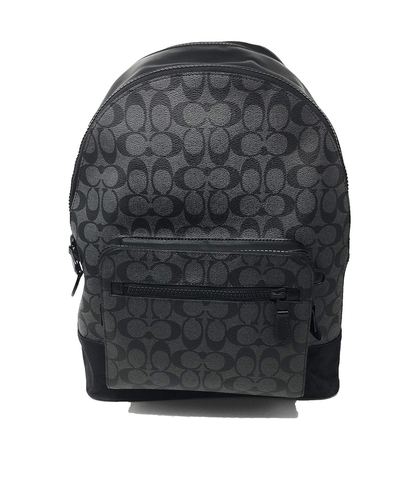 COACH F36137 WEST BACKPACK IN SIGNATURE CANVAS BLACK - backpacks4less.com
