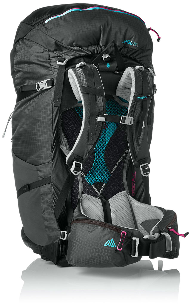gray gregory women backpack Gregory Mountain Products Jade 63 Liter Women's Backpack, Dark Charcoal, Small