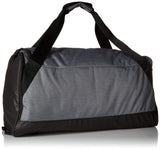 Nike Brasilia Training Duffel Bag, Versatile Bag with Padded Strap and Mesh Exterior Pocket, Medium, Flint Grey/Black/White - backpacks4less.com