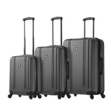 Mia Toro Baggi Hardside Spinner Luggage 3 Piece Set, Silver, One Size