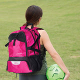 Athletico National Soccer Bag - Backpack for Soccer, Basketball & Football Includes Separate Cleat and Ball Holder (Pink) - backpacks4less.com