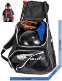 Athletico Baseball Bat Bag - Backpack for Baseball, T-Ball & Softball Equipment & Gear for Youth and Adults | Holds Bat, Helmet, Glove, Shoes |Shoe Compartment & Fence Hook (Red) - backpacks4less.com