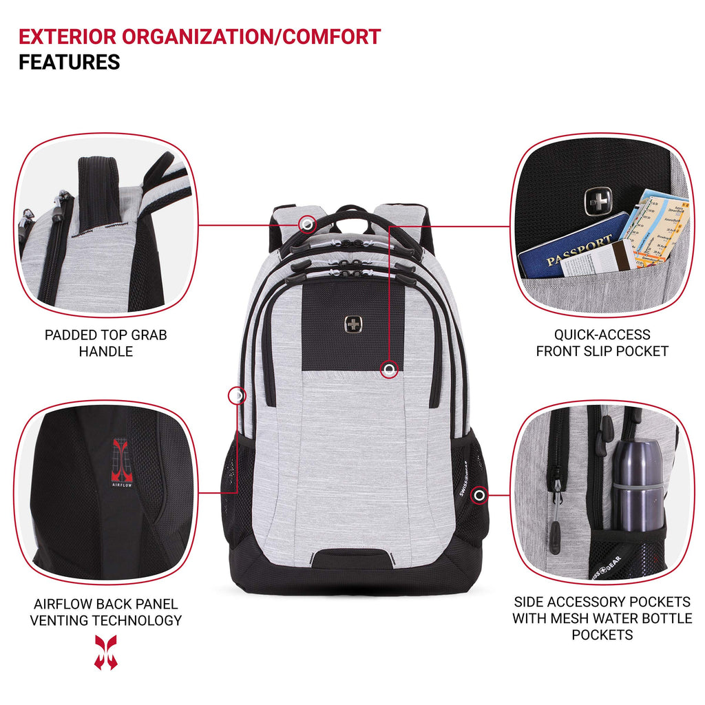 5505 laptop backpack SWISSGEAR 5505 Laptop Backpack (Light Gray Heather)
