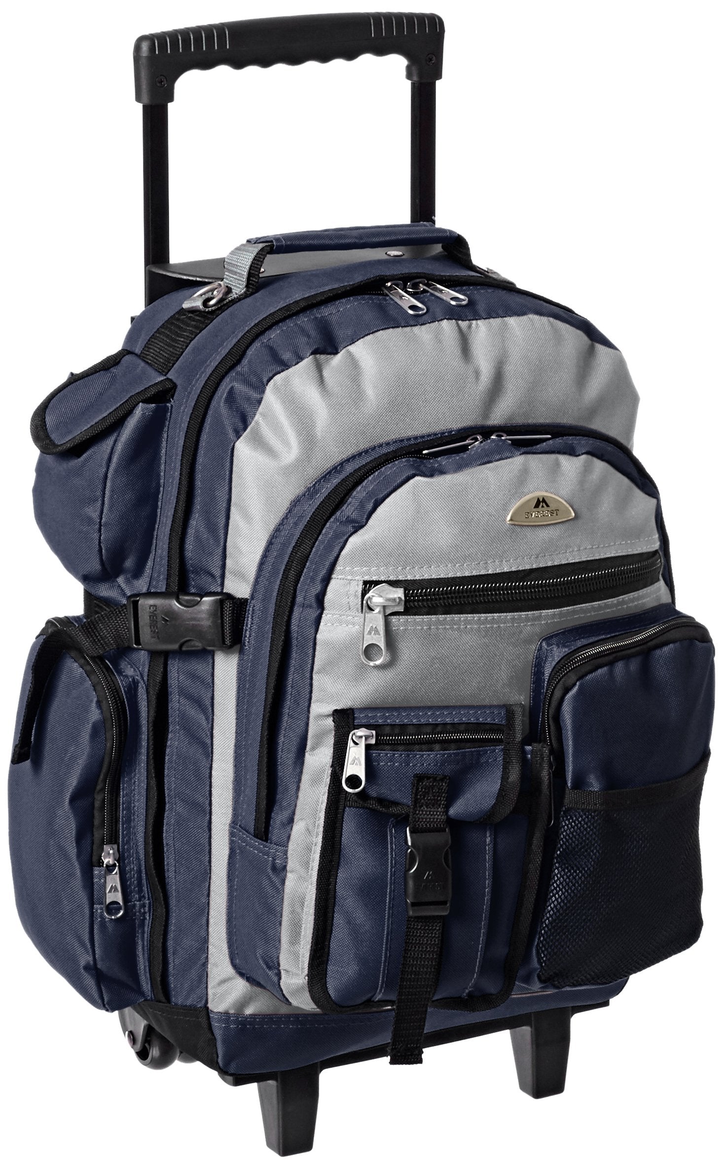 Everest Deluxe Wheeled Backpack Navy Gray Black One Size