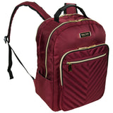 Kenneth Cole Reaction Women's Chelsea Chevron Quilted 15-Inch Laptop & Tablet Fashion Travel Backpack, Burgundy, Laptop - backpacks4less.com