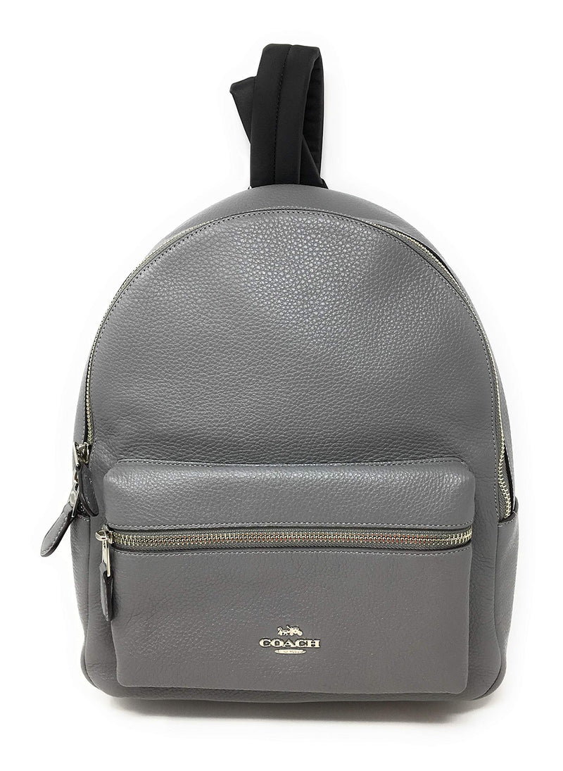 Coach Pebbled Leather Medium Charlie Backpack Tote (Grey) - backpacks4less.com