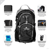 TETON Sports Oasis 1100 Hydration Pack | Free 2-Liter Hydration Bladder | Backpack design great for Hiking, Running, Cycling, and Climbing | Black - backpacks4less.com