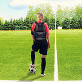 LISH Soccer Backpack - Large School Sports Gym Bag w/ Ball Compartment (Black) - backpacks4less.com