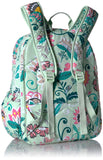 Vera Bradley Signature Cotton Campus Backpack, Mint Flowers - backpacks4less.com
