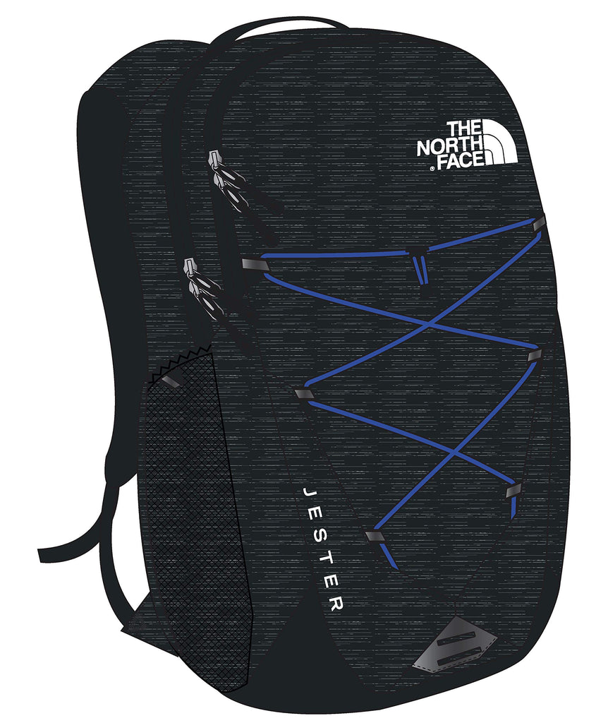 The North Face Jester Backpack, TNF Black Heather/TNF Blue - backpacks4less.com