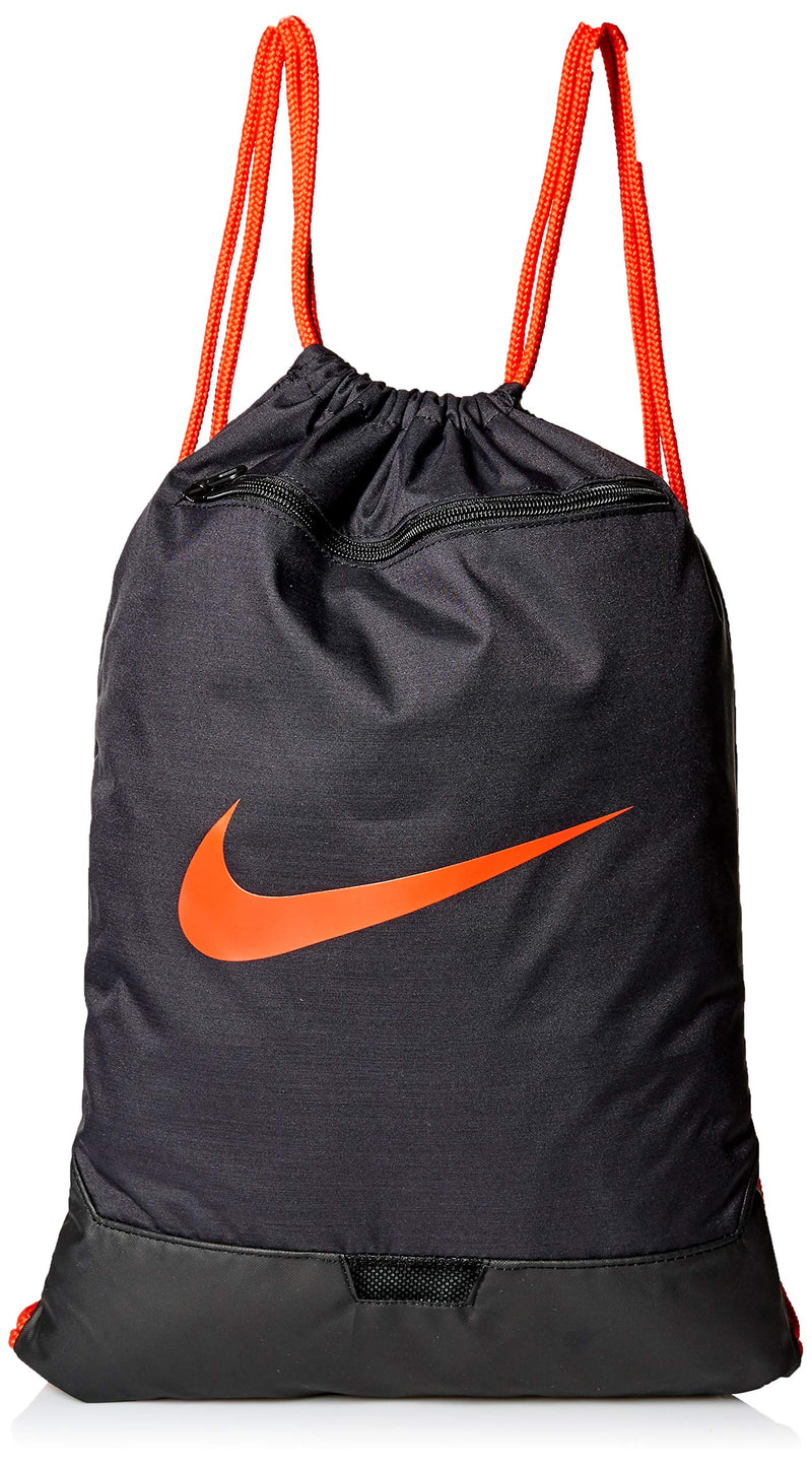 Nike Nike Brasilia Gym Sack - 9.0, Black/Black/Habanero Red, Misc - backpacks4less.com