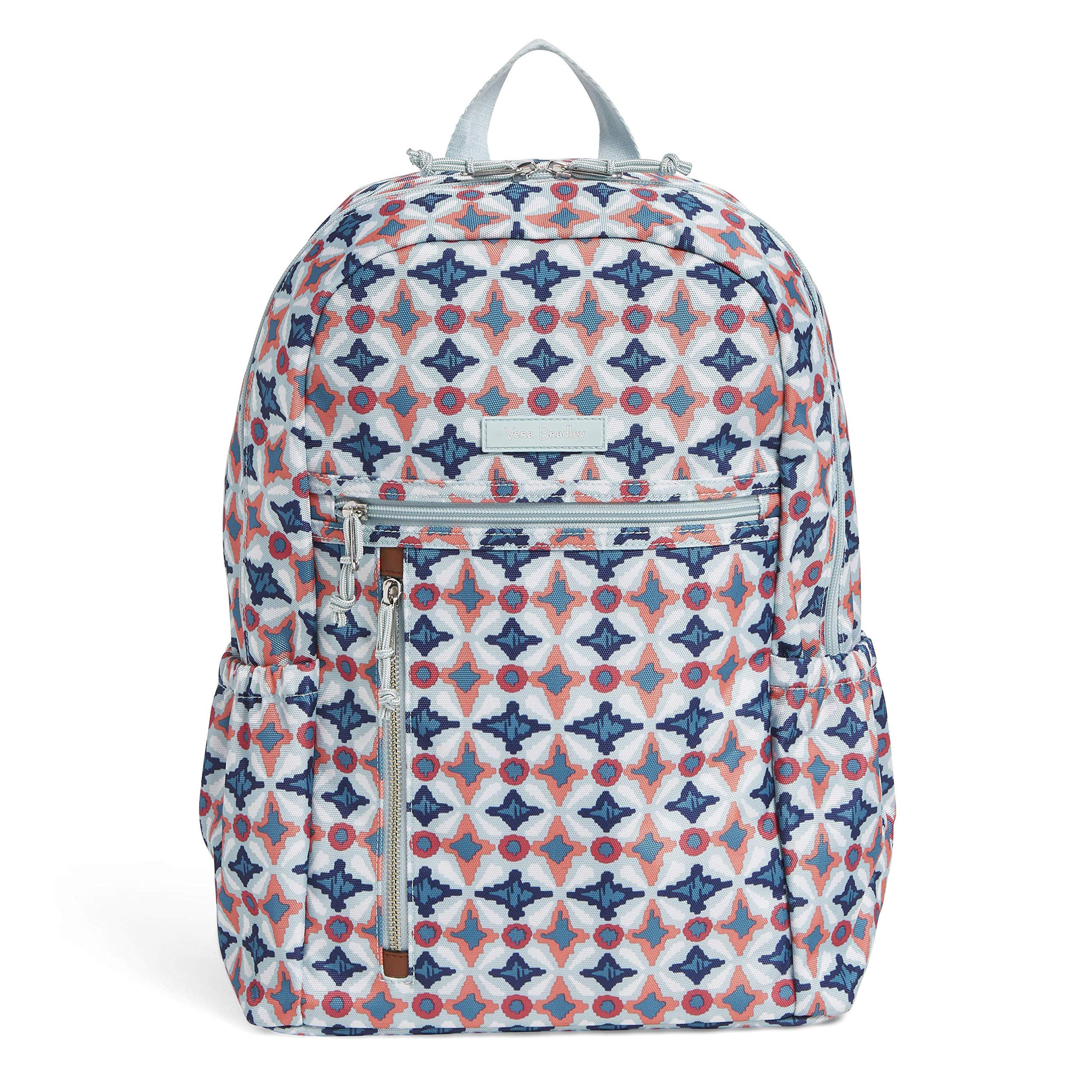 Vera Bradley Lighten Up Study Hall Backpack Newt Vera Bradley Water Geo Blue Coral Lighten Up Study Hall  main image 3