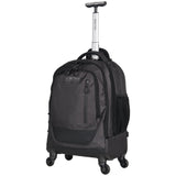 Kenneth Cole Reaction 17" Polyester Dual Compartment 4-Wheel Laptop Backpack, Pindot Charcoal - backpacks4less.com