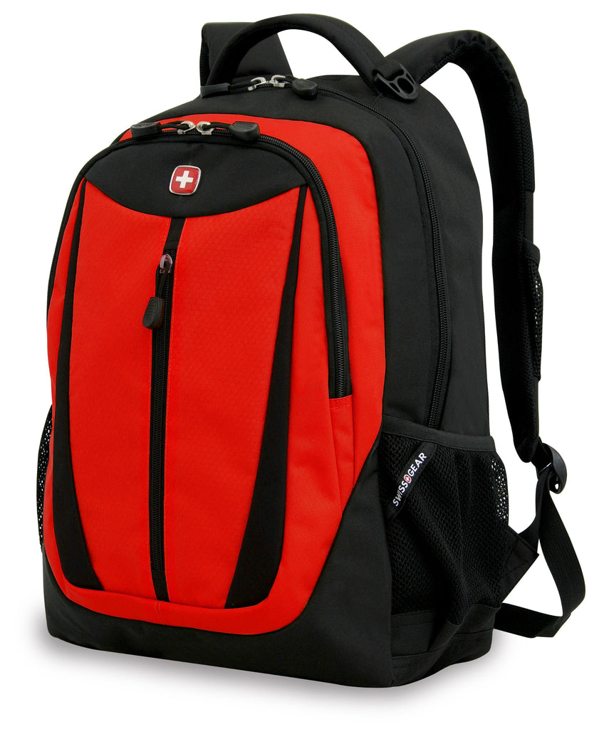 Swiss Gear SA3077 Black with Red Lightweight Laptop Backpack - Fits Most 15 Inch Laptops and Tablets - backpacks4less.com