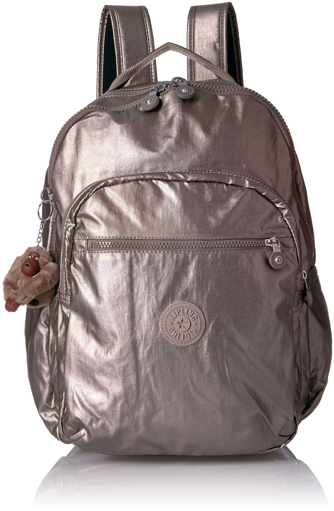 Seoul L Solid Laptop Backpack, Metallic Pewter - backpacks4less.com