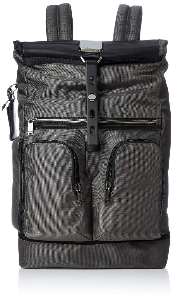 Tumi Men's Alpha Bravo London Roll Top Backpack, Grey/Embossed, One Size - backpacks4less.com