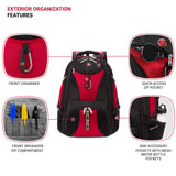 SwissGear 1900 Scansmart TSA Friendly Laptop Backpack- Red/Black - backpacks4less.com