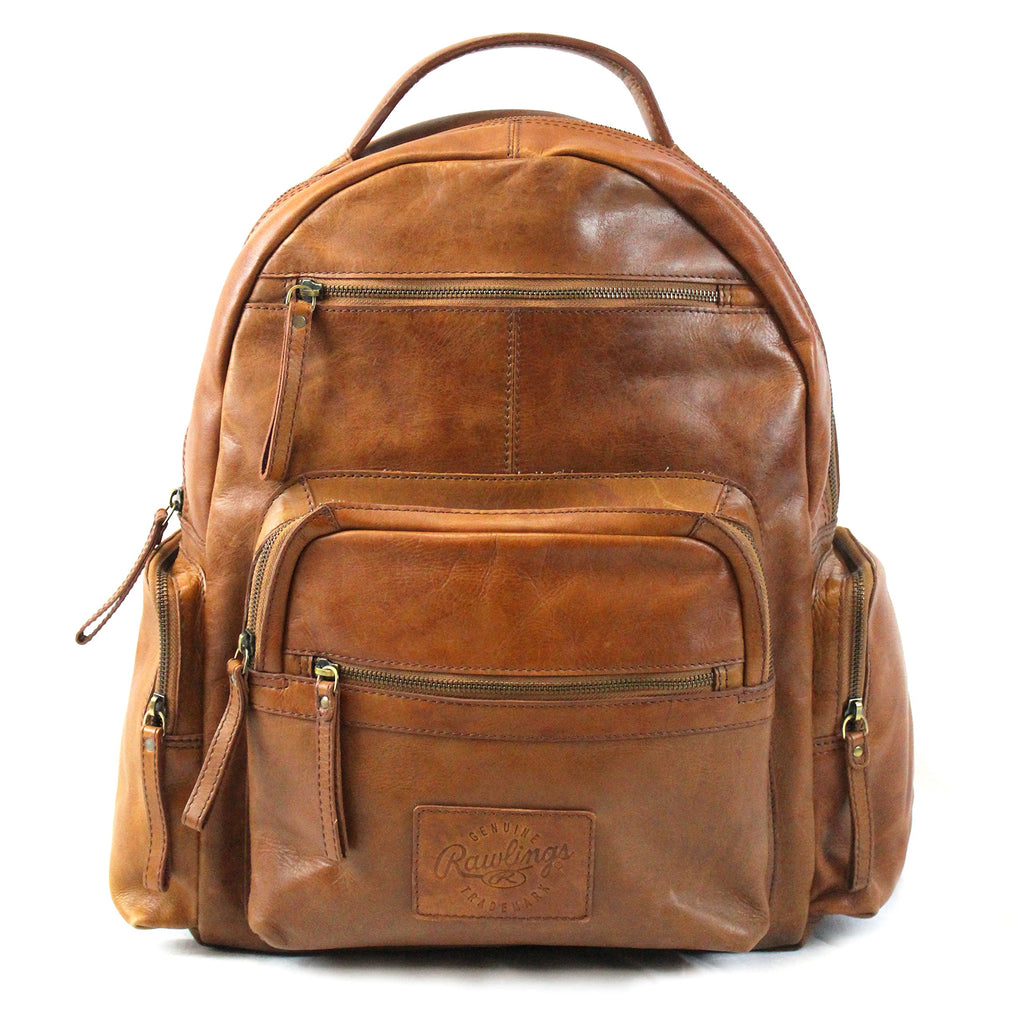 distressed leather backpack purse Rawlings Heritage Collection 21" Distressed Leather Backpack