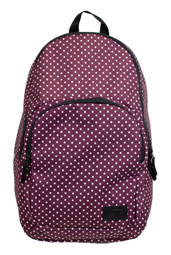 Vans Schooling Backpack (Burgundy-Polka Dots) - backpacks4less.com