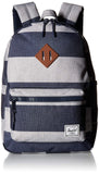 Herschel Kids' Heritage Youth Children's Backpack, Border Stripe/Tan Synthetic Leather, One Size - backpacks4less.com