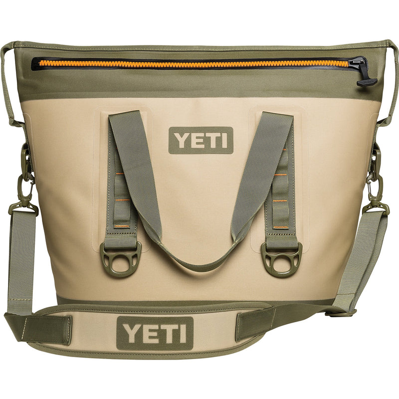 YETI Hopper Two 30 Portable Cooler, Field Tan / Blaze Orange - backpacks4less.com