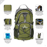 TETON Sports Oasis 1100 Hydration Pack | Free 2-Liter Hydration Bladder | Backpack design great for Hiking, Running, Cycling, and Climbing | Green - backpacks4less.com