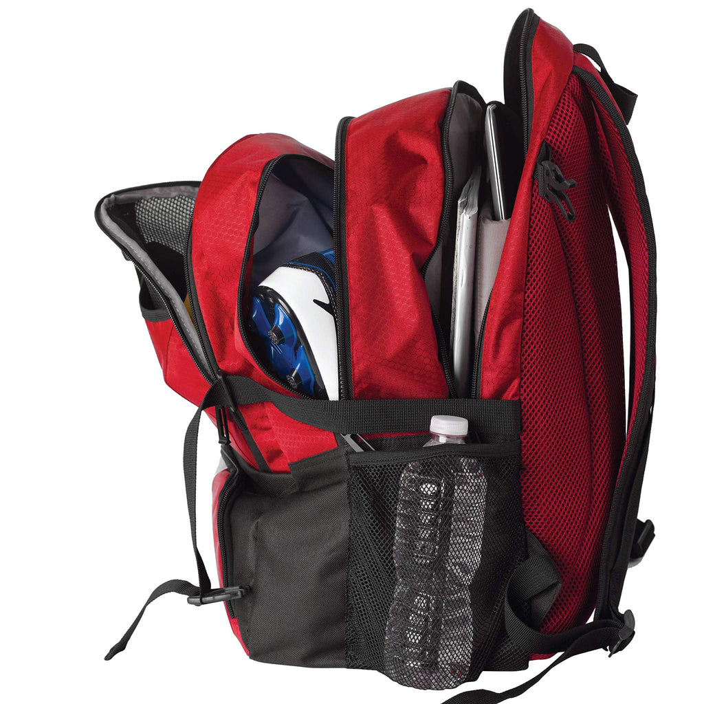 Athletico National Soccer Bag - Backpack for Soccer, Basketball & Football Includes Separate Cleat and Ball Holder (Red) - backpacks4less.com