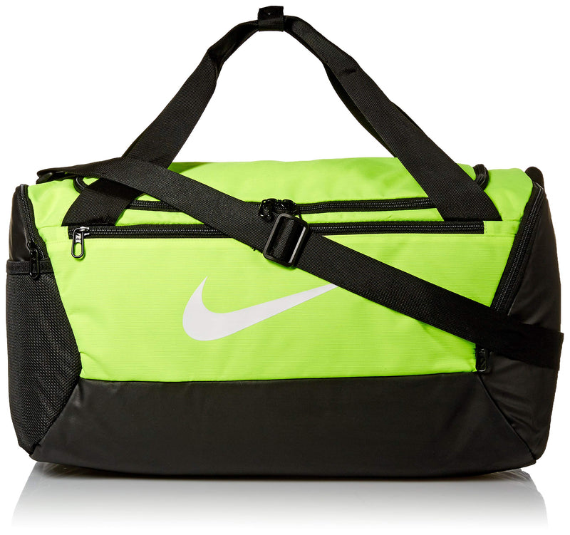 NIKE Brasilia Small Duffel - 9.0, Volt/Black/White, Misc - backpacks4less.com