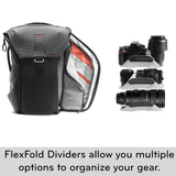 Peak Design Everyday Backpack 20L (Charcoal, expandable 12-20L) - backpacks4less.com