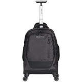 Kenneth Cole Reaction 17" Polyester Dual Compartment 4-Wheel Laptop Backpack, Pindot Charcoal - backpacks4less.com