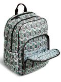 Vera Bradley Quilted Campus Backpack, Signature Cotton (Grey/Paisley Stripes, One Size) - backpacks4less.com