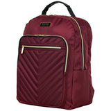 Kenneth Cole Reaction Women's Chelsea Chevron Quilted 15-Inch Laptop & Tablet Fashion Travel Backpack, Burgundy, Laptop - backpacks4less.com