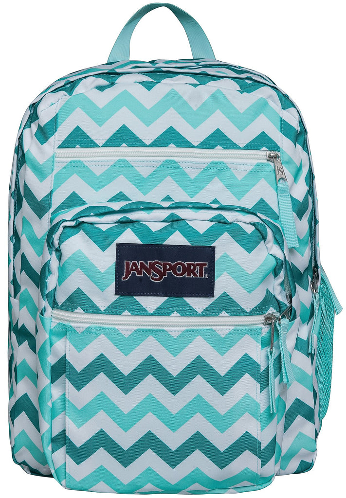 JanSport Big Student Classics Series Backpack Aqua Dash Zuo Bisou backpacks4less